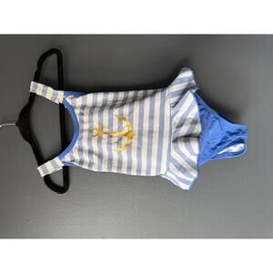 Heat Girls' 4T Blue and White Striped One-Piece Swimsuit with Gold Anchor